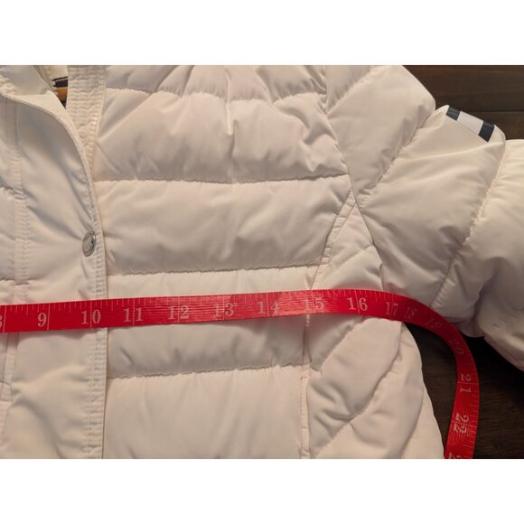 Tommy Hilfiger Womens Quilted Puffer Jacket With Hood Size S White Nylon Blend - Picture 15 of 16